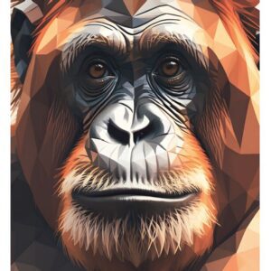 Minimalist geometric orangutan art print
