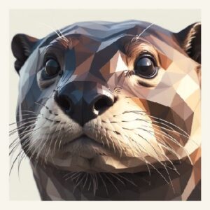 Minimalist geometric otter greeting card