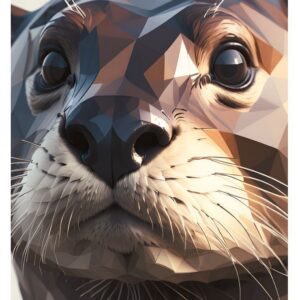 Minimalist geometric otter art print