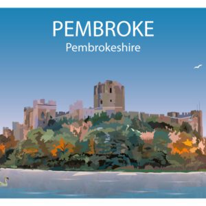Minimalist geometric Pembroke Castle art print