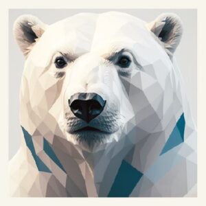 Minimalist geometric polar bear greeting card