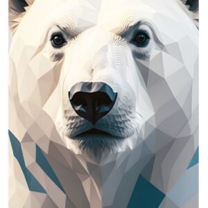 Minimalist geometric polar bear art print