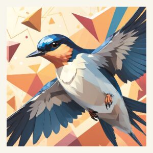 Minimalist geometric swallow greeting card