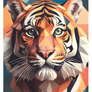 Minimalist geometric tiger art print
