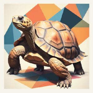 Minimalist geometric tortoise greeting card