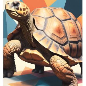 Minimalist geometric tortoise art print