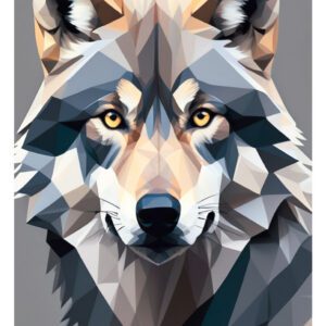 Minimalist geometric wolf poster