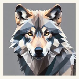 Minimalist geometric wolf greeting card