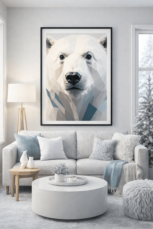 Polar Bear Poster on lounge wall. Tideaway Studio